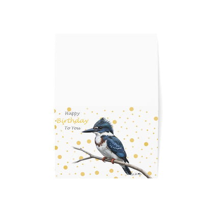 Belted Kingfisher Birthday Card – Premium Matte Bird Greeting Card