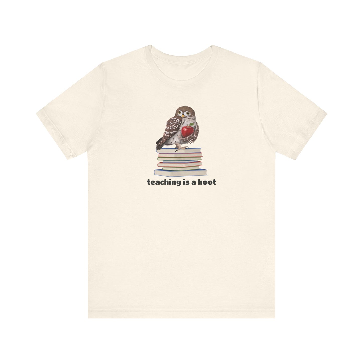Cute Owl on Books Teacher Shirt – Teaching is a Hoot – Back to School Apple Aesthetic