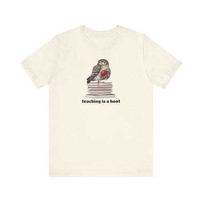 Cute Owl on Books Teacher Shirt – Teaching is a Hoot – Back to School Apple Aesthetic