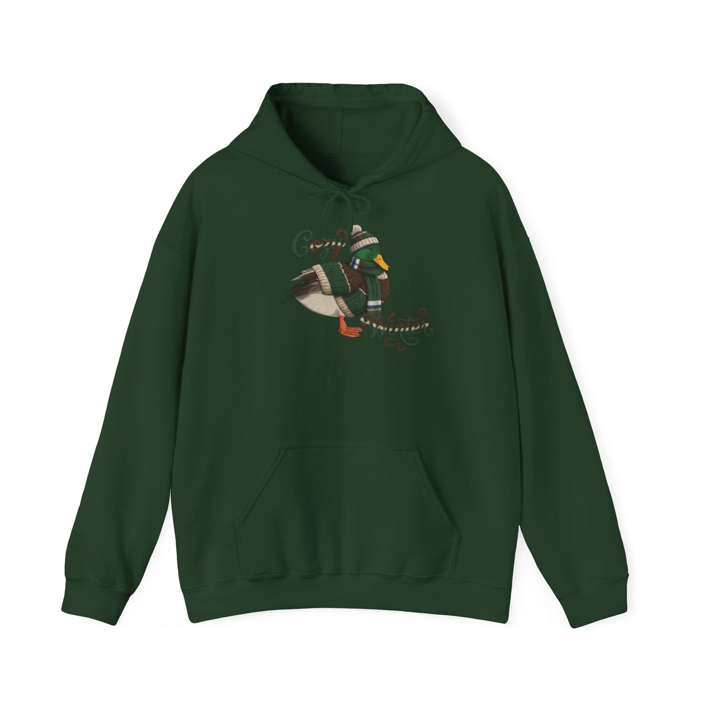 Ente mit Strickmütze Cozy Winter Hoodie - Vogel Kapuzenpullover für Vogelbeobachter & Naturliebhaber mit Vogelmotiv