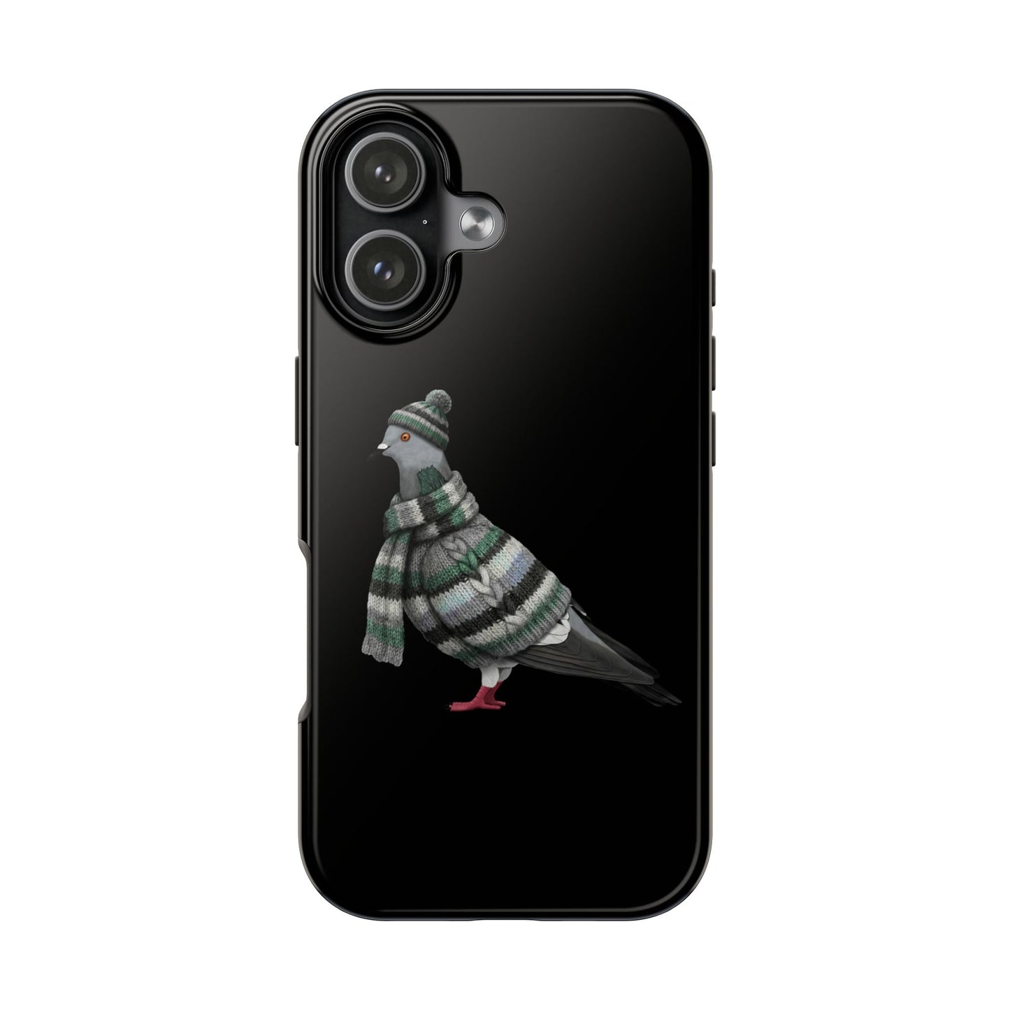 鳥のアートが描かれた鳩の二層式iPhoneケース - 鳥類学者や鳥好きの方へのプレゼントに最適