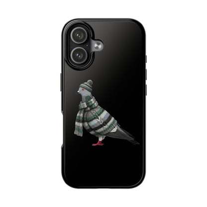 鳥のアートが描かれた鳩の二層式iPhoneケース - 鳥類学者や鳥好きの方へのプレゼントに最適