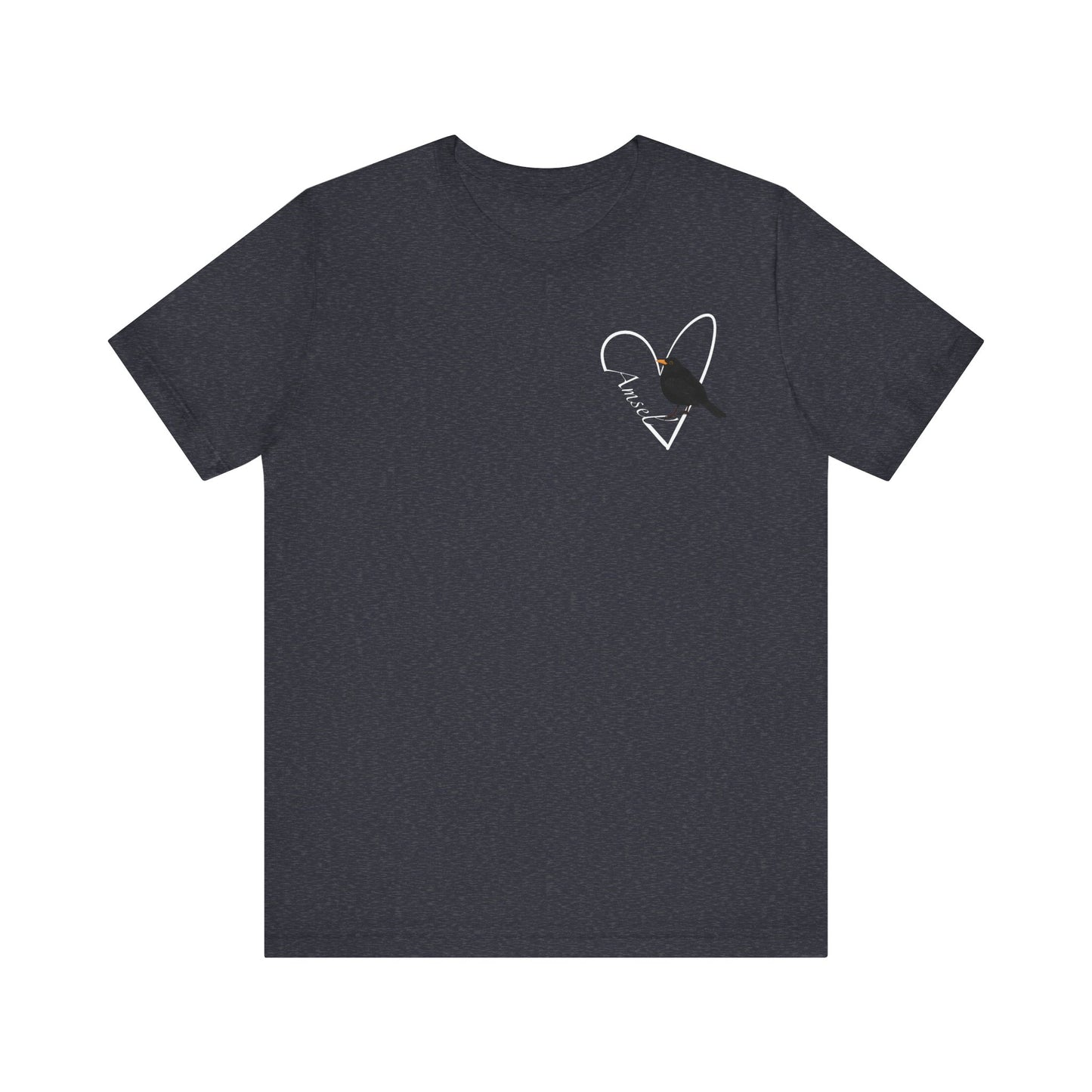 Amsel Vogel Singvogel T-Shirt mit Herz