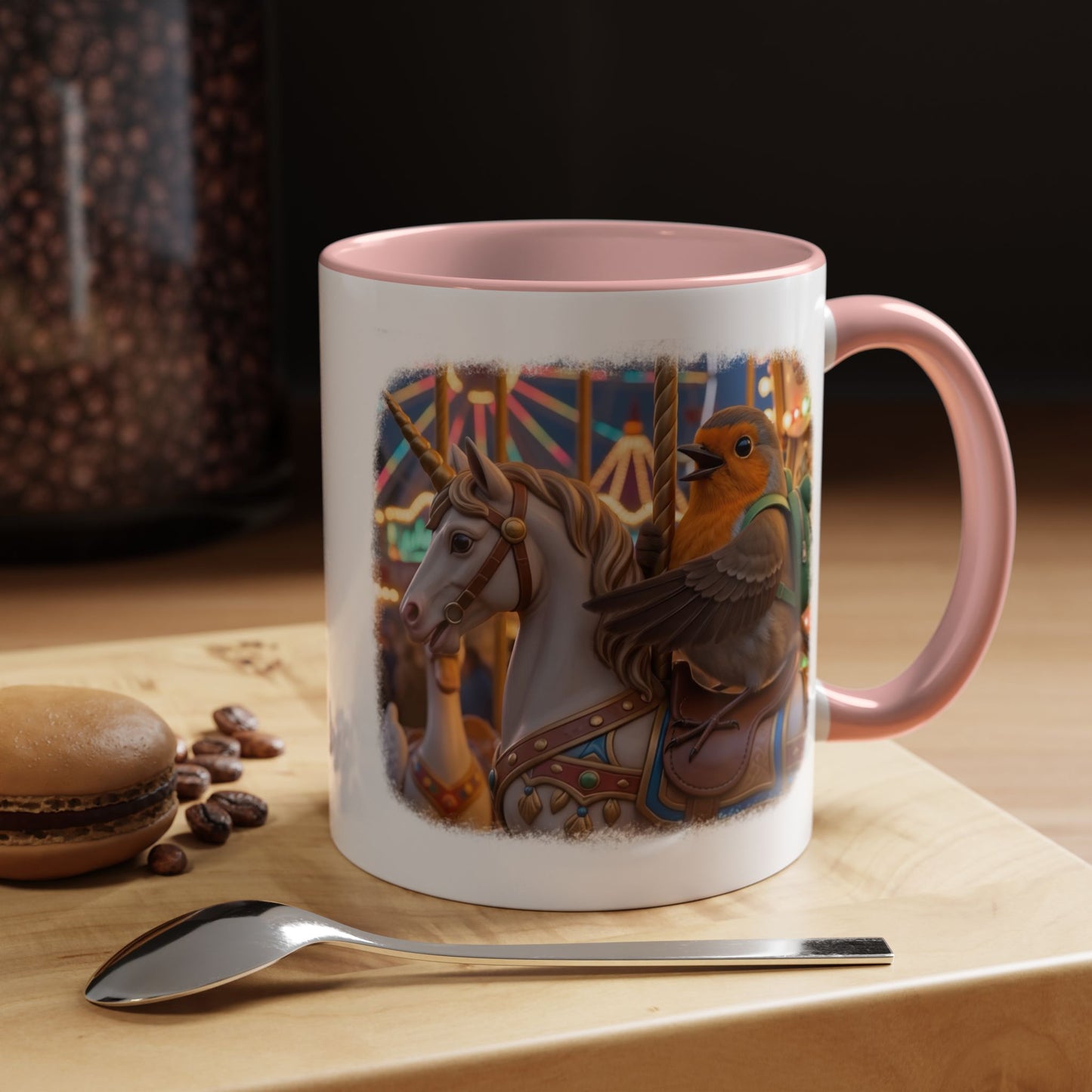 Robin Rosi Unicorn Carousel Premium Mug for Bird Lovers