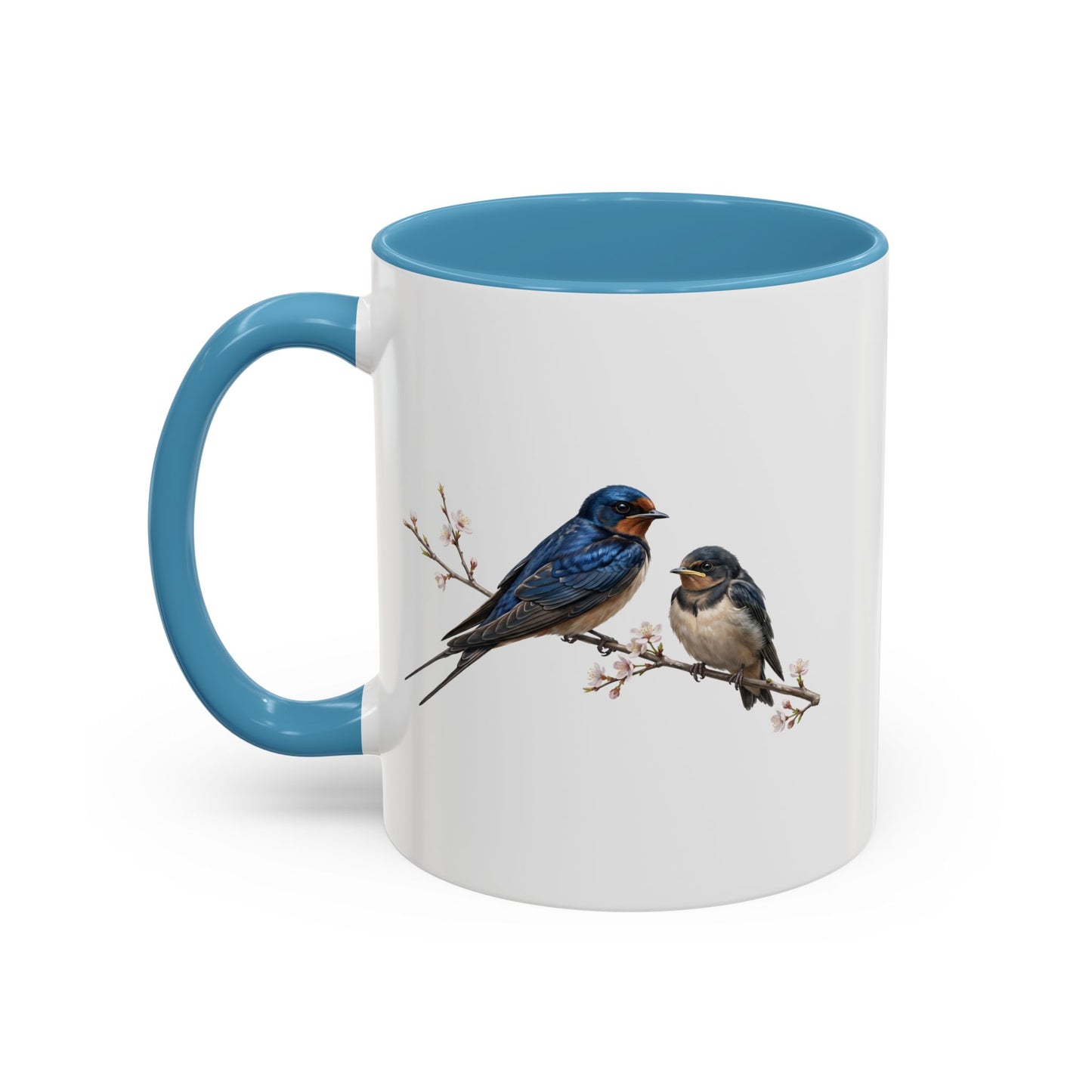 Barn Swallow & Fledgling Two-Tone Mug | Spring Bird Lover Gift