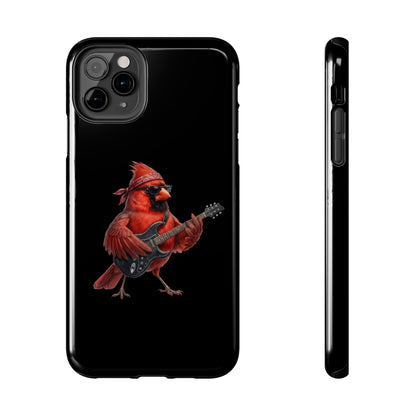 Cardinal with Guitar iPhone Case – Premium Tough Phone Cover Black