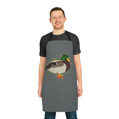 Mallard Bird Art Apron Dark Grey