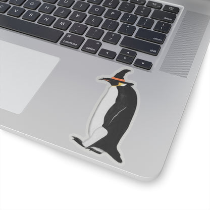 Penguin Halloween Witch Hat Bird Sticker