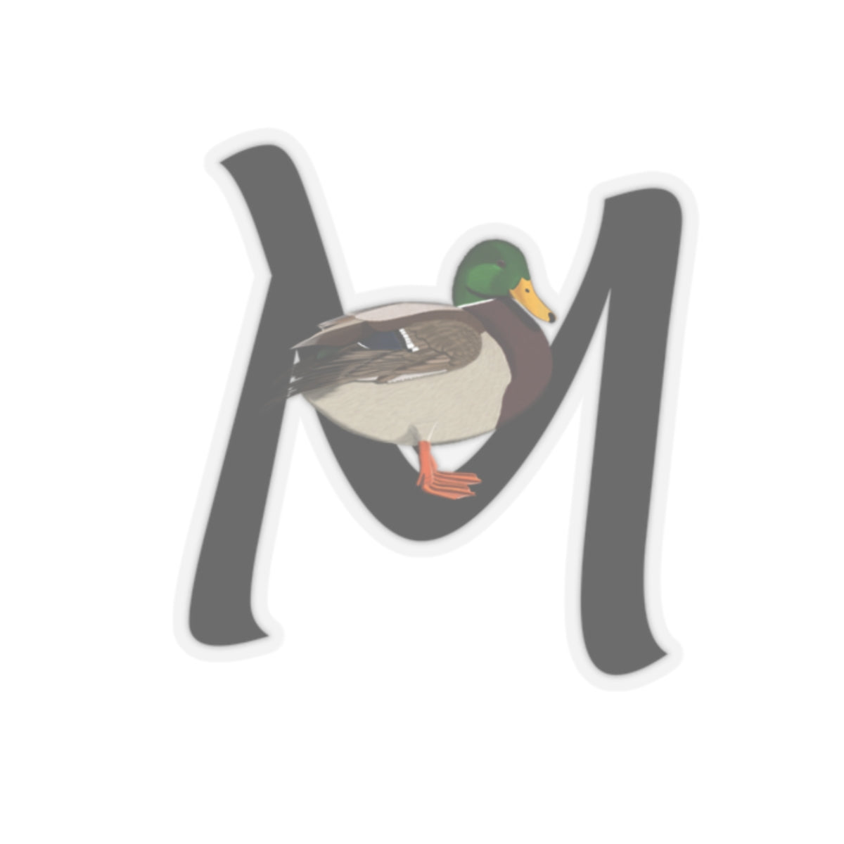 Mallard Letter M Bird Kiss-Cut Sticker