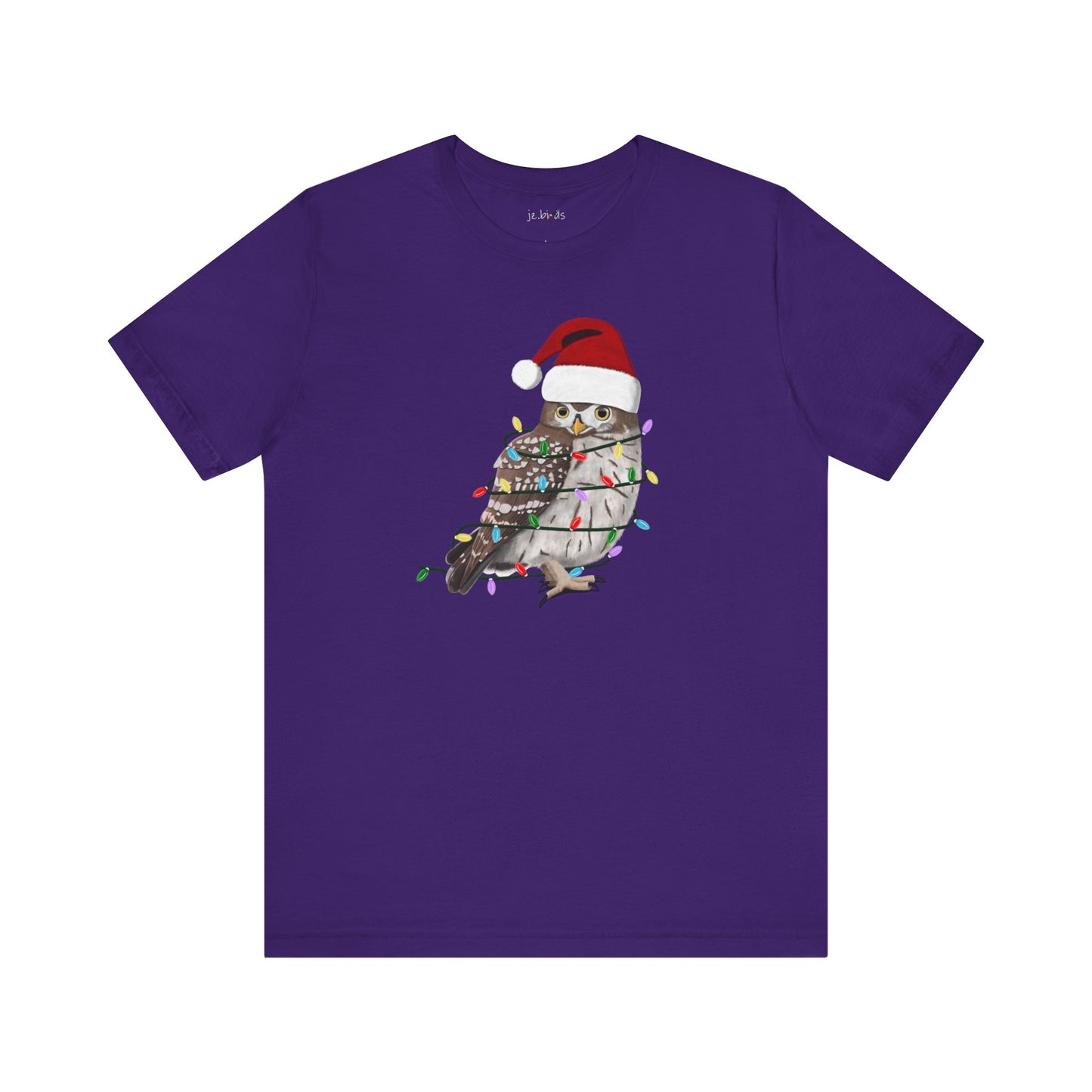 Owl with Fairy Lights Christmas Bird T-Shirt