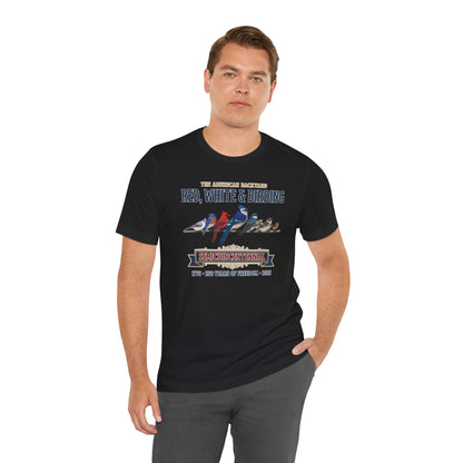 Red, White & Birding Vintage T-Shirt | US 250th Anniversary Backyard Birds