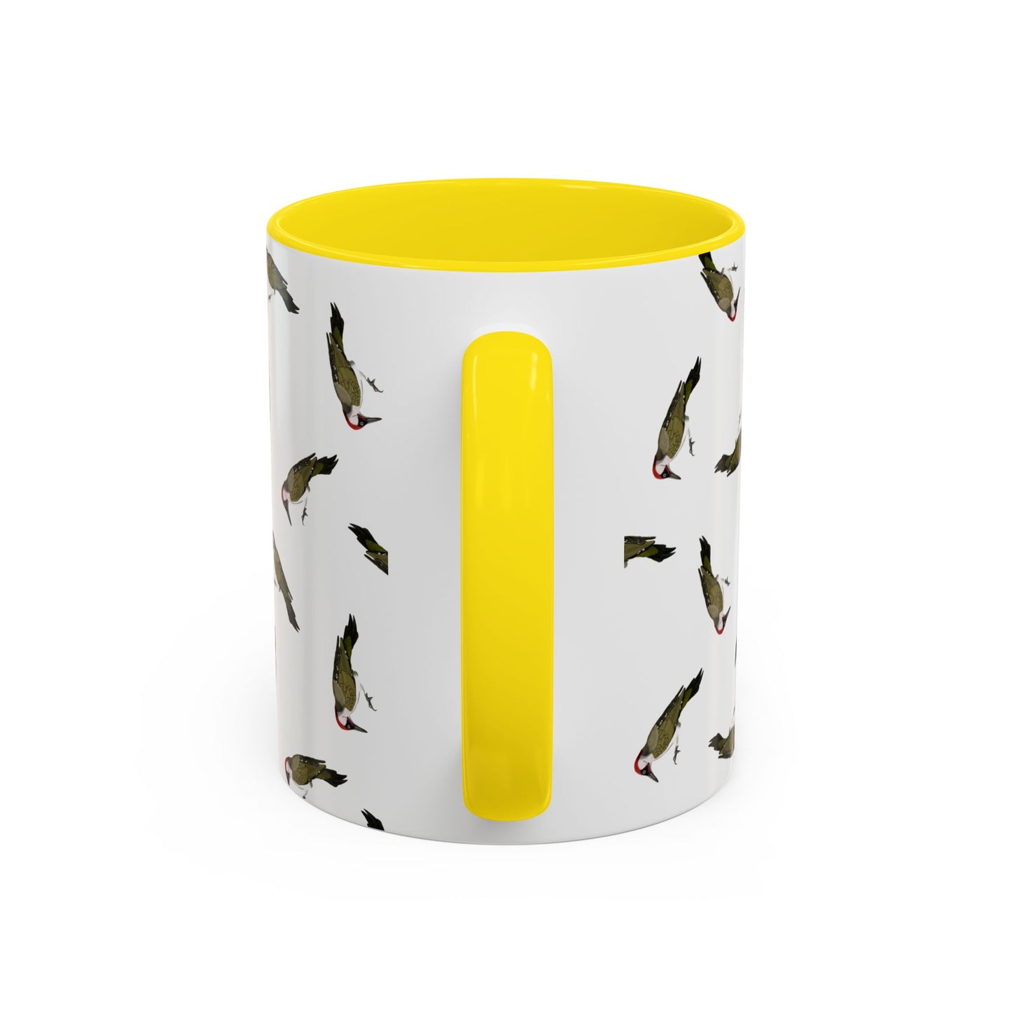 Grünspecht Tasse mit Streumuster | Vogelmotiv Kaffeebecher für Vogelbeobachter & Naturfreunde – Accent Coffee Mug and Birds Design style