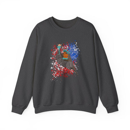 Robin 4th of July Independence Day Statue of Liberty Bird Watcher Biologist Crewneck Sweatshirt