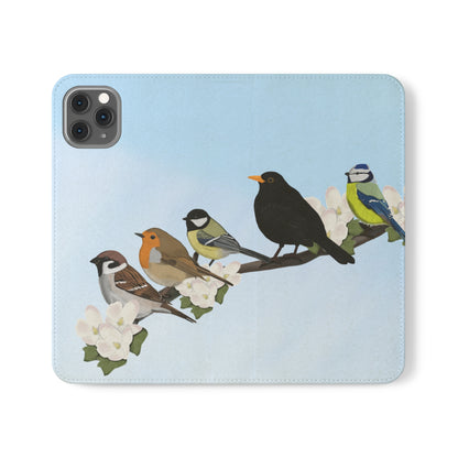 Garden Bird Blackbird Sparrow Chickadee Phone Flip Case