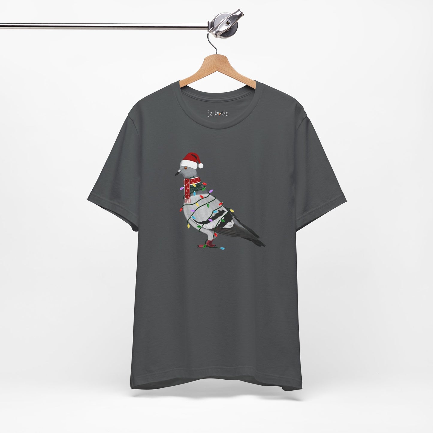 Pigeon with Fairy Lights Christmas Bird T-Shirt