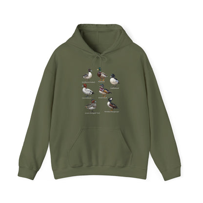 North American Ducks – Field Guide Hoodie for Bird Watchers