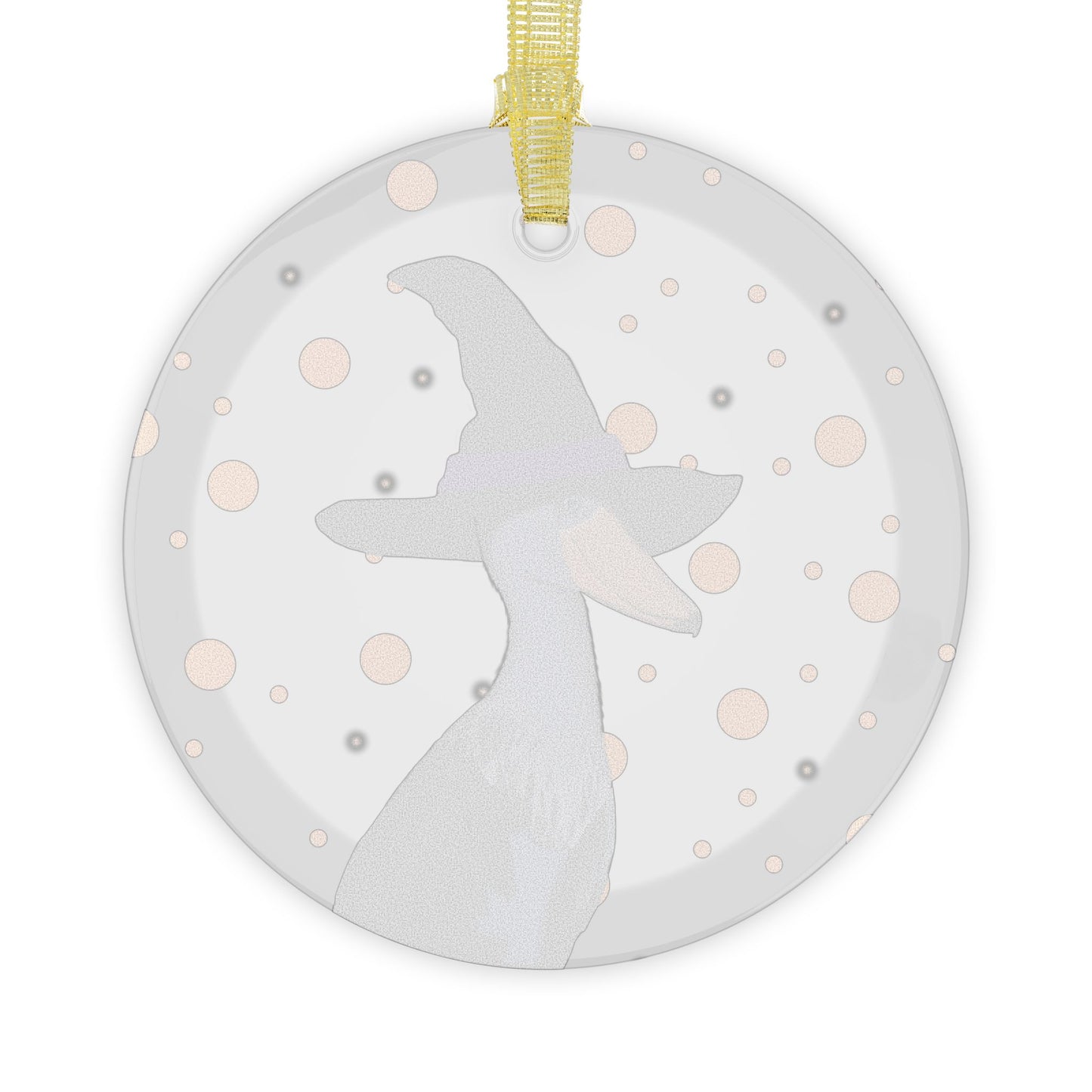 Shoebill with Witch Hat Halloween Bird Glass Ornament