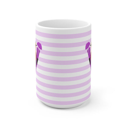 Rotkehlchen Vogel Tasse als Geschenk zur Einschulung Rosa Weiß