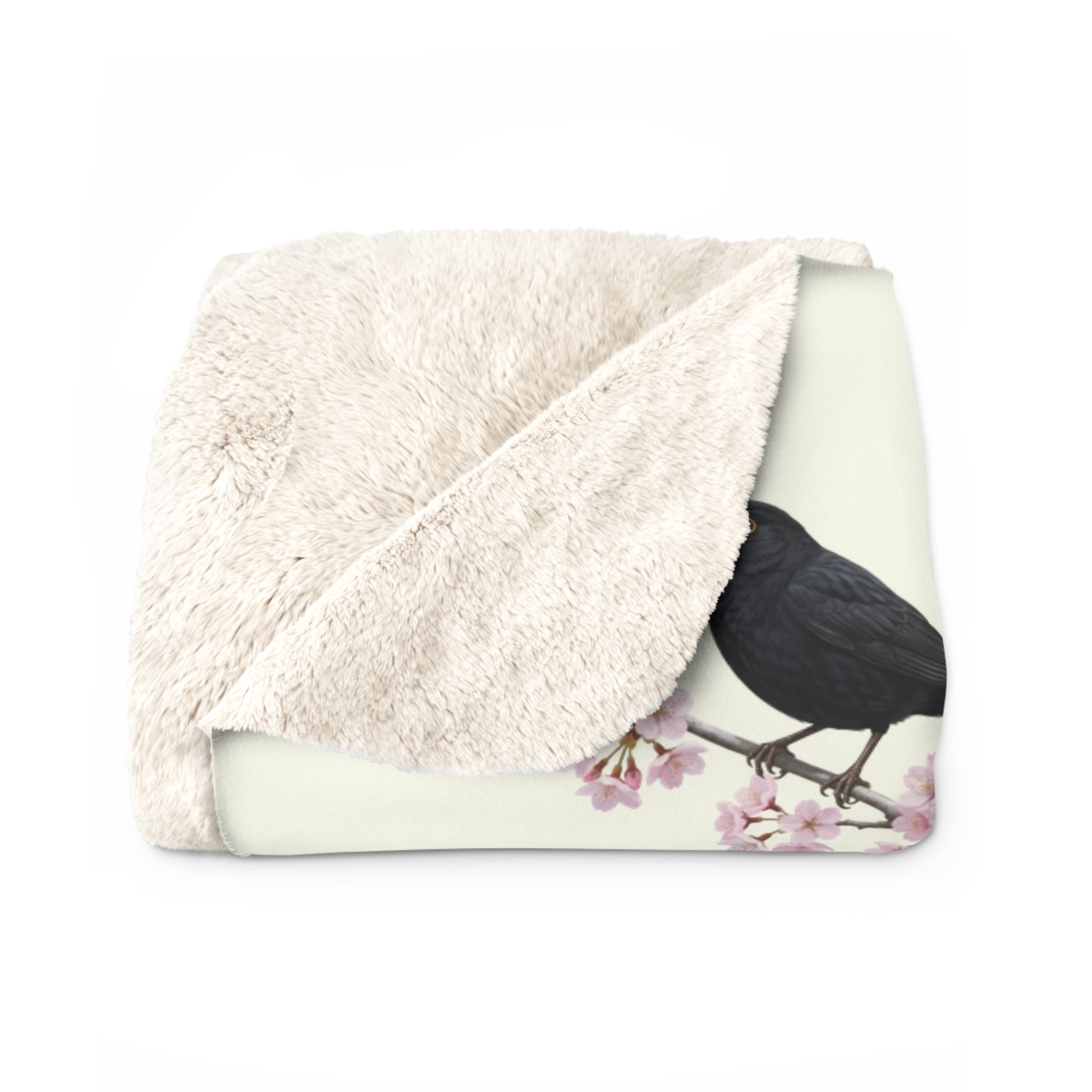 Amsel Decke – bird pattern blanket, cozy fleece