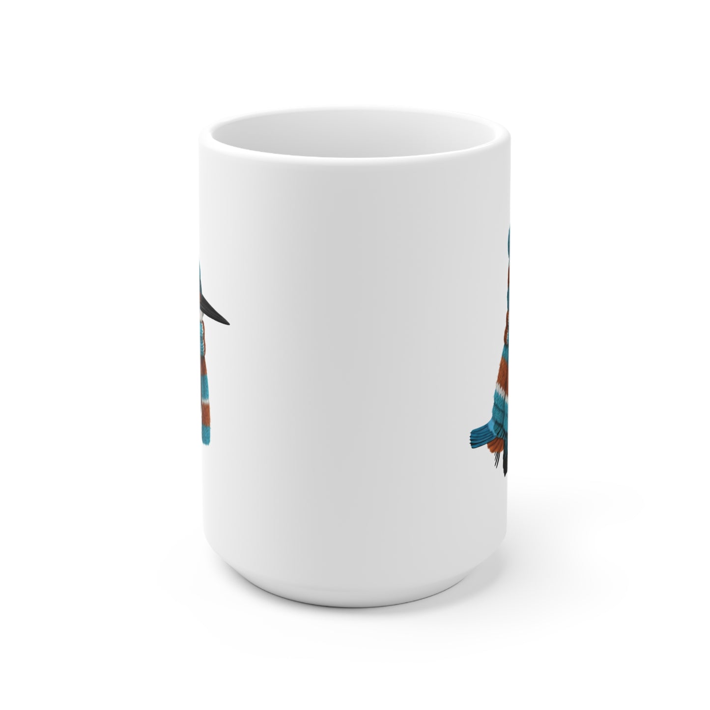 Eisvogel mit Strickpullover Weihnachtliche Tasse mit Vogelmotiv – Ideal für Kakao & Kaffee