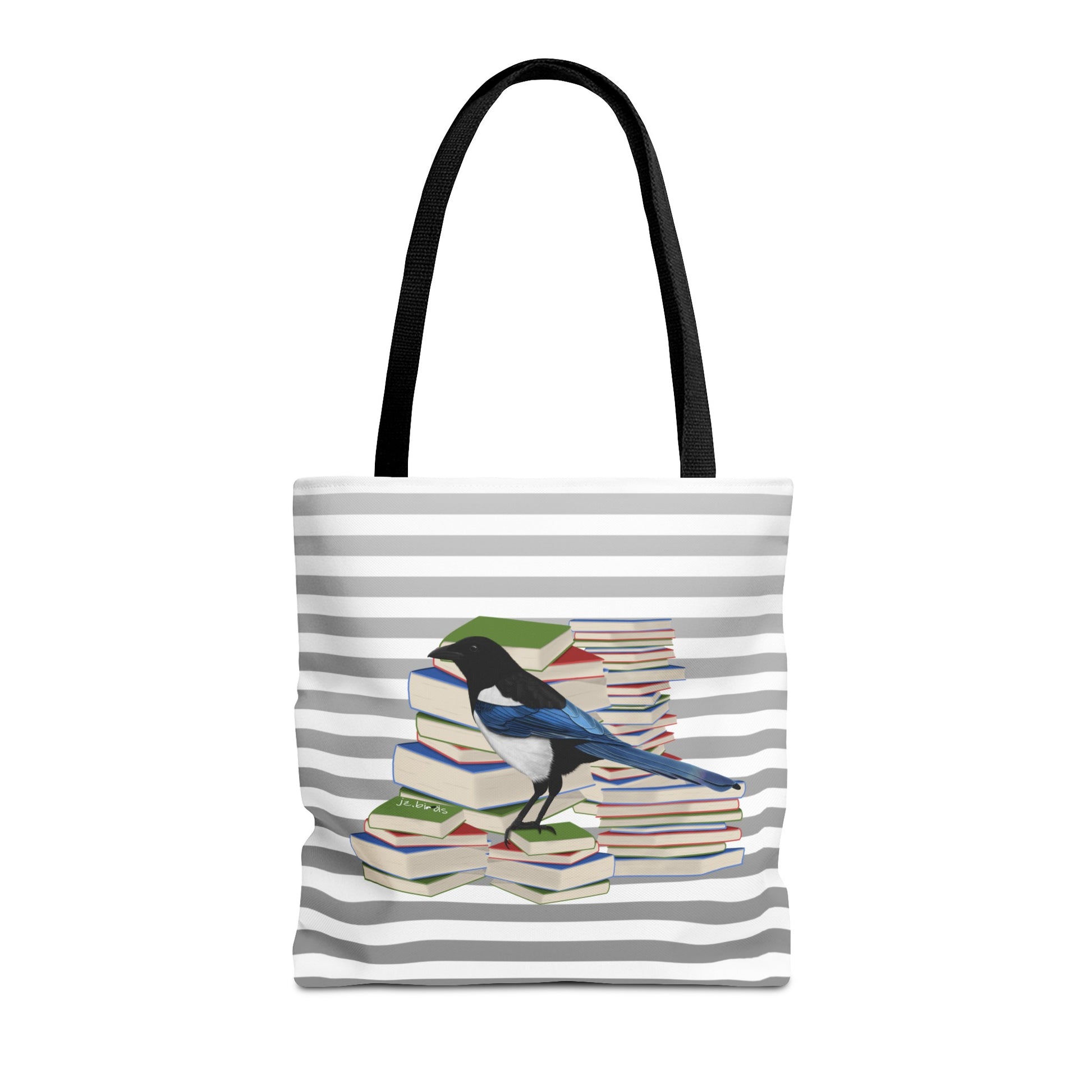 magpie bird books tote bag
