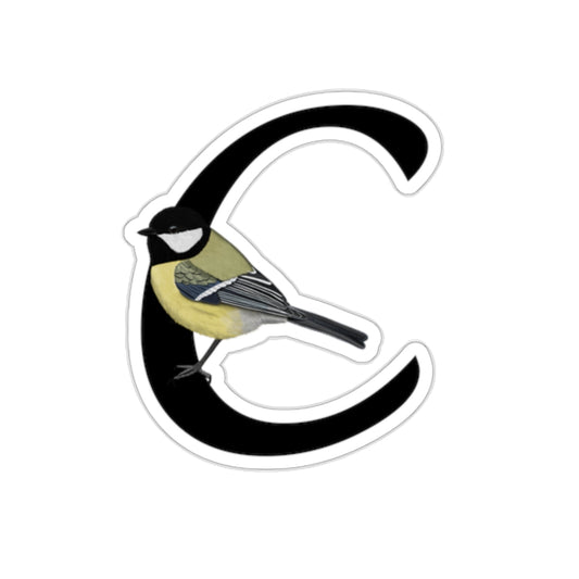 chickadee letter c bird sticker