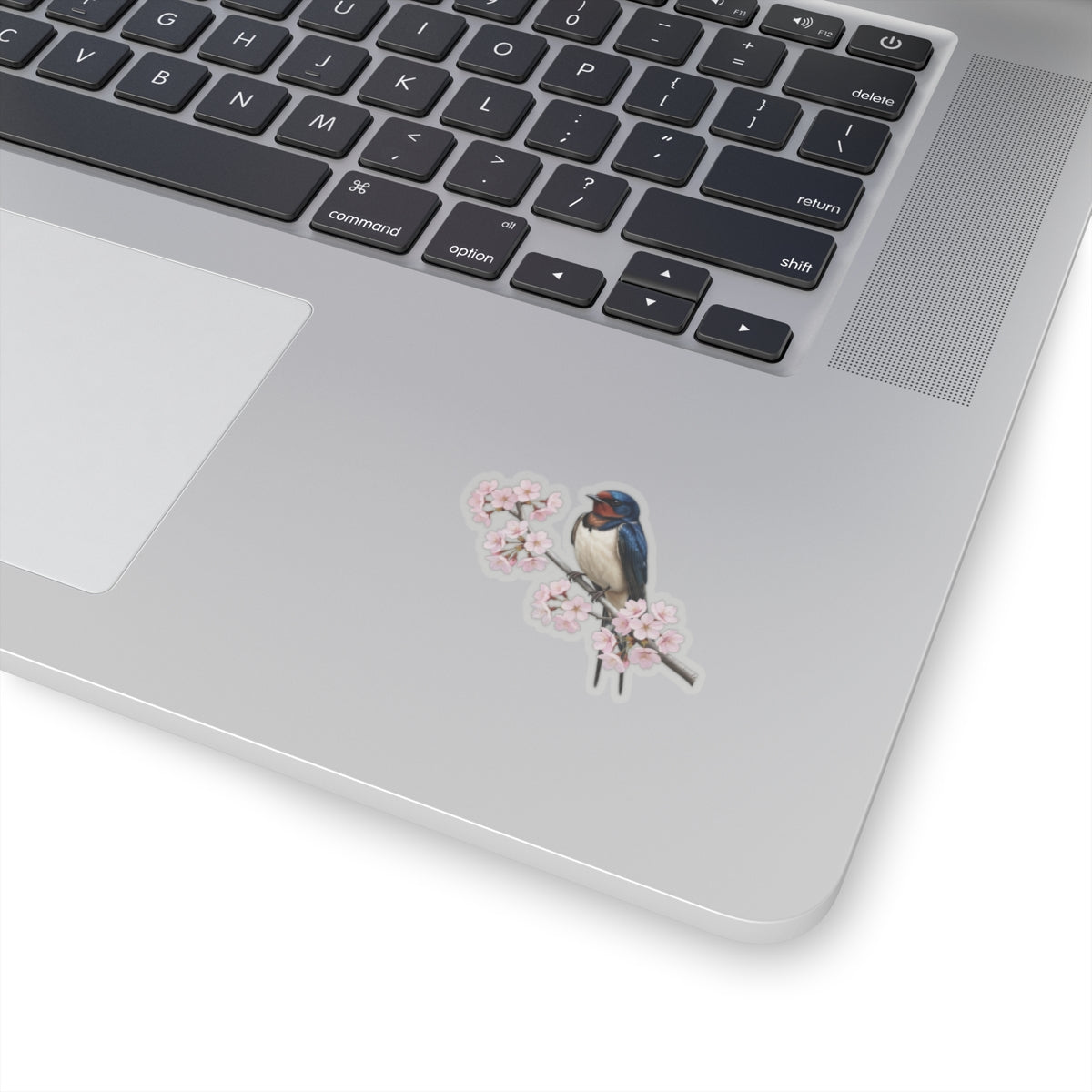 Barn Swallow Cherry Blossom Sticker | Glossy Floral Bird Decal Spring Laptop – Stickers