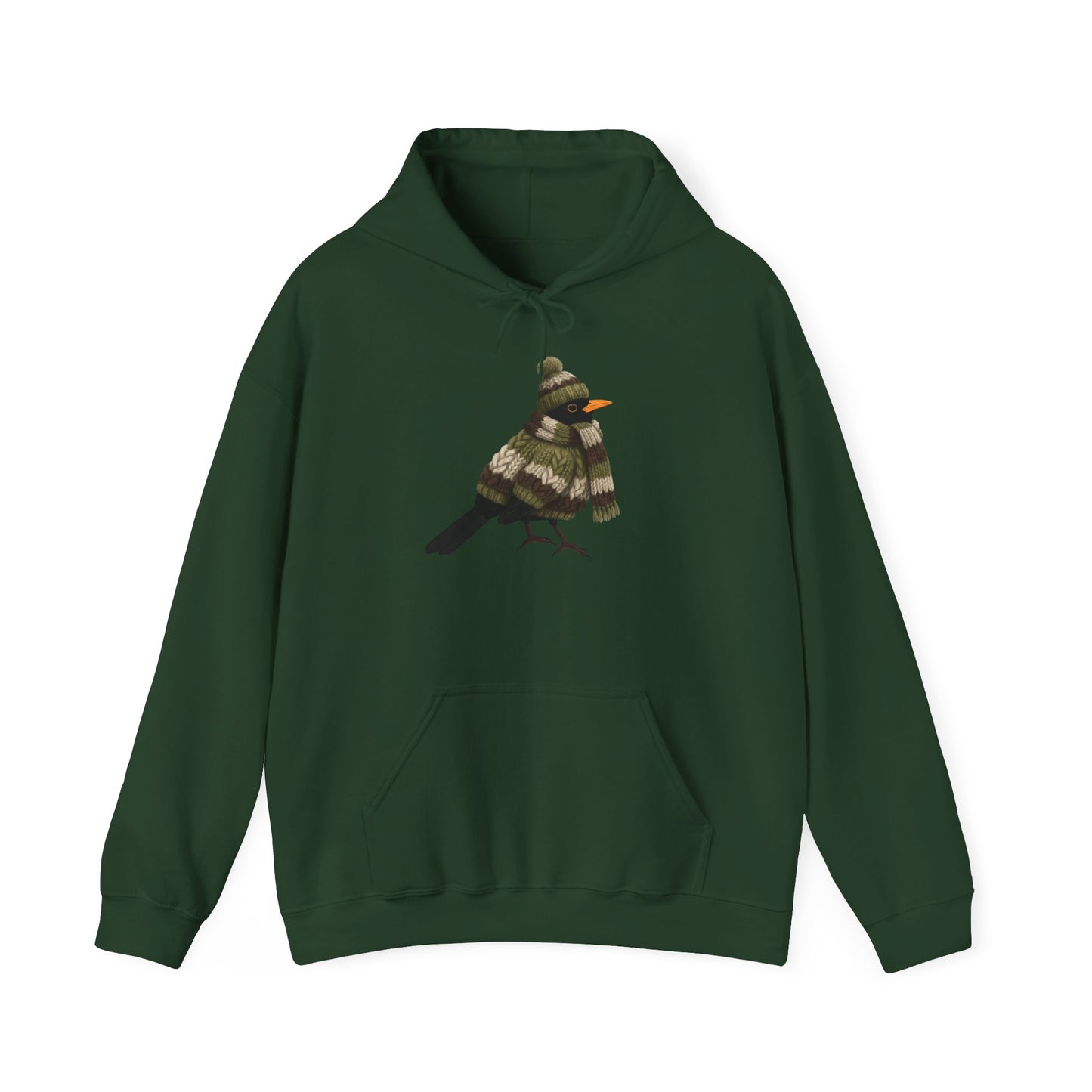 Amsel mit Strickpullover Hoodie - Vogel Kapuzenpullover für Vogelbeobachter & Naturliebhaber mit Vogelmotiv
