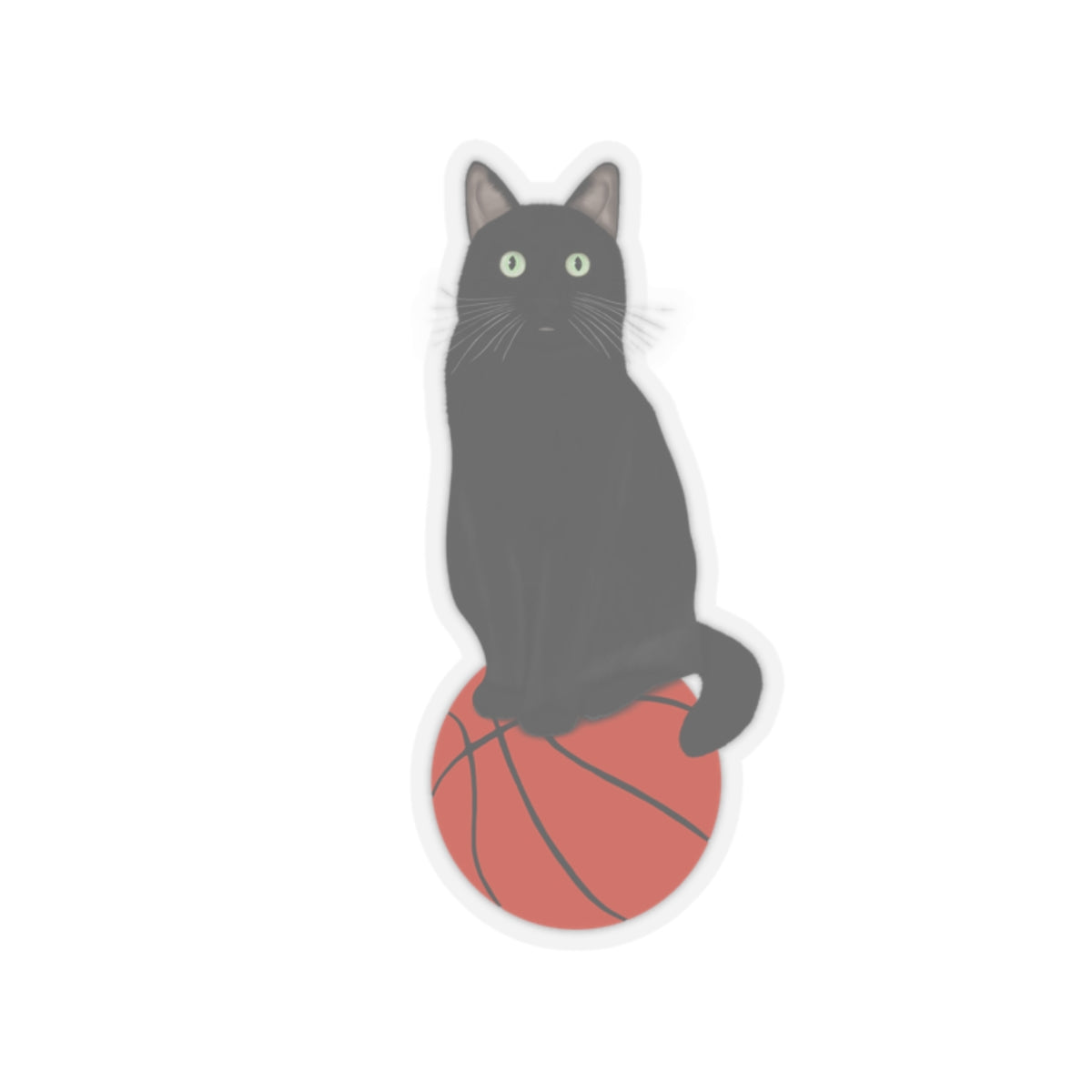 Black Cat with Basketball Cat Lover Sticker