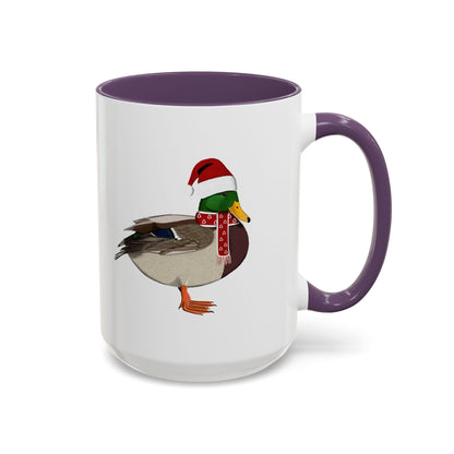 サンタクロースのマガモを象った陶器製バードコーヒーマグ – バードウォッチャーへのカスタムギフト