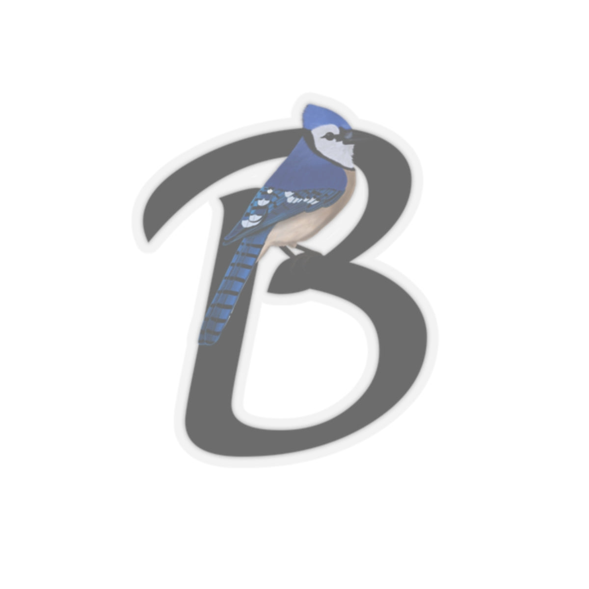 Blue Jay Letter B Bird Kiss-Cut Sticker