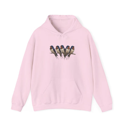 Barn Swallows on a Branch Hoodie Bird Lover & Bird Watcher | Unisex Sweater | Gift for Bird Lovers