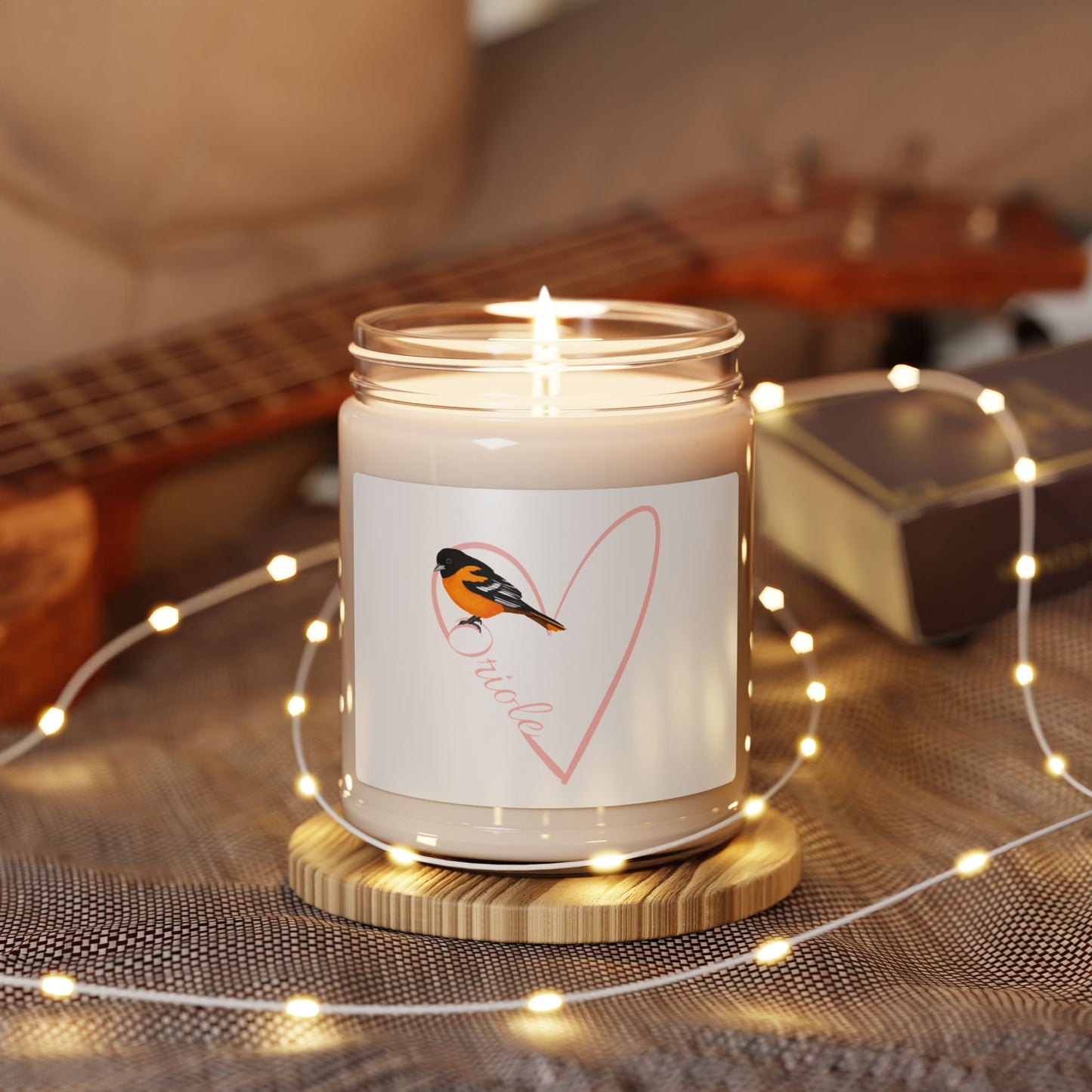 Oriole Scented Soy Candle Bird with Heart 9oz