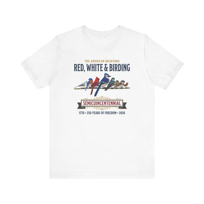 Red, White & Birding Vintage T-Shirt | US 250th Anniversary Backyard Birds