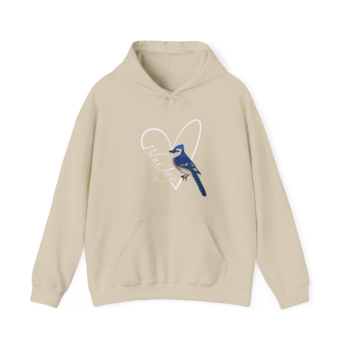 Blue Jay Heart Bird Birdwatching Birdlover Hoodie