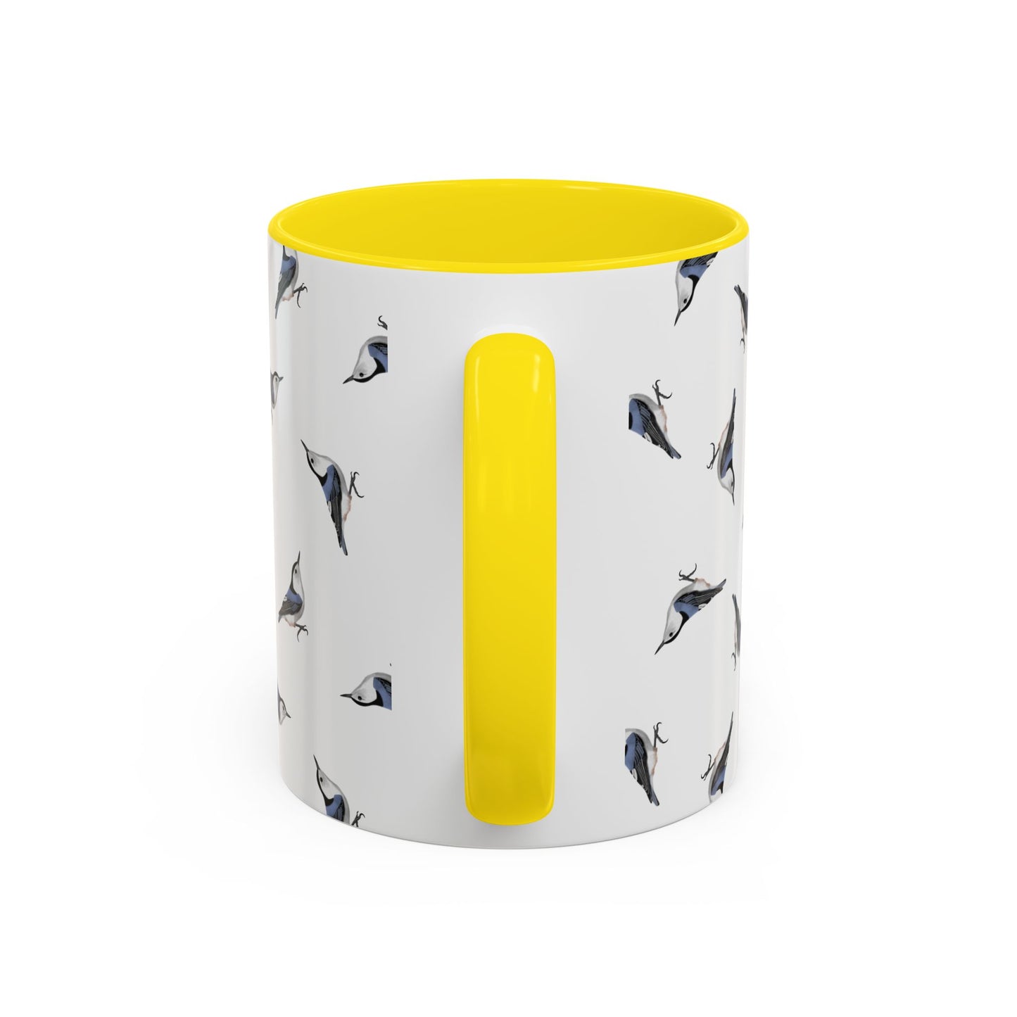 Nuthatch All-Over Pattern Accent Mug | Colorful Bird Lover Gift for Birdwatchers
