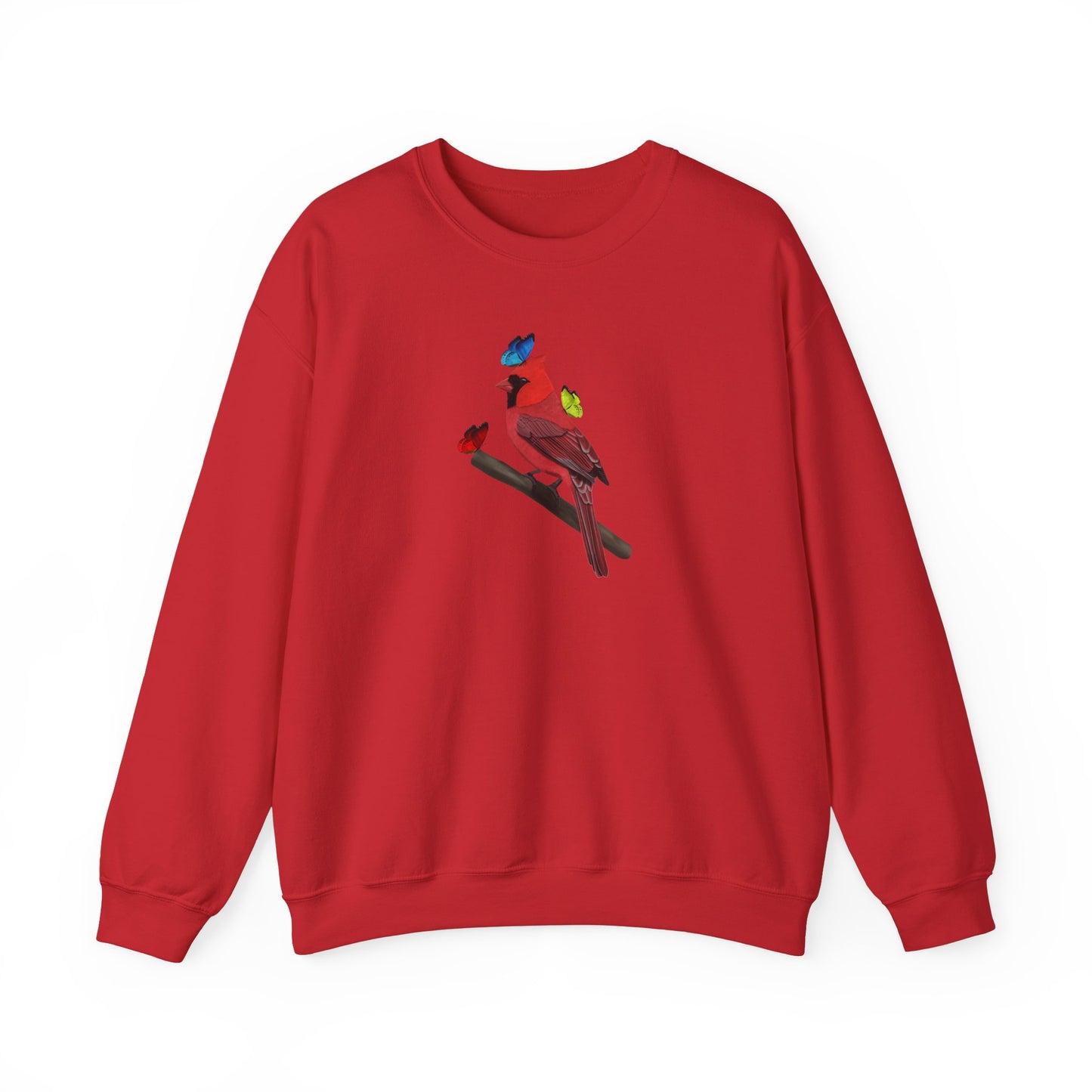 Cardinal with Butterflies Bird Birding & Birdwatching Sweatshirt