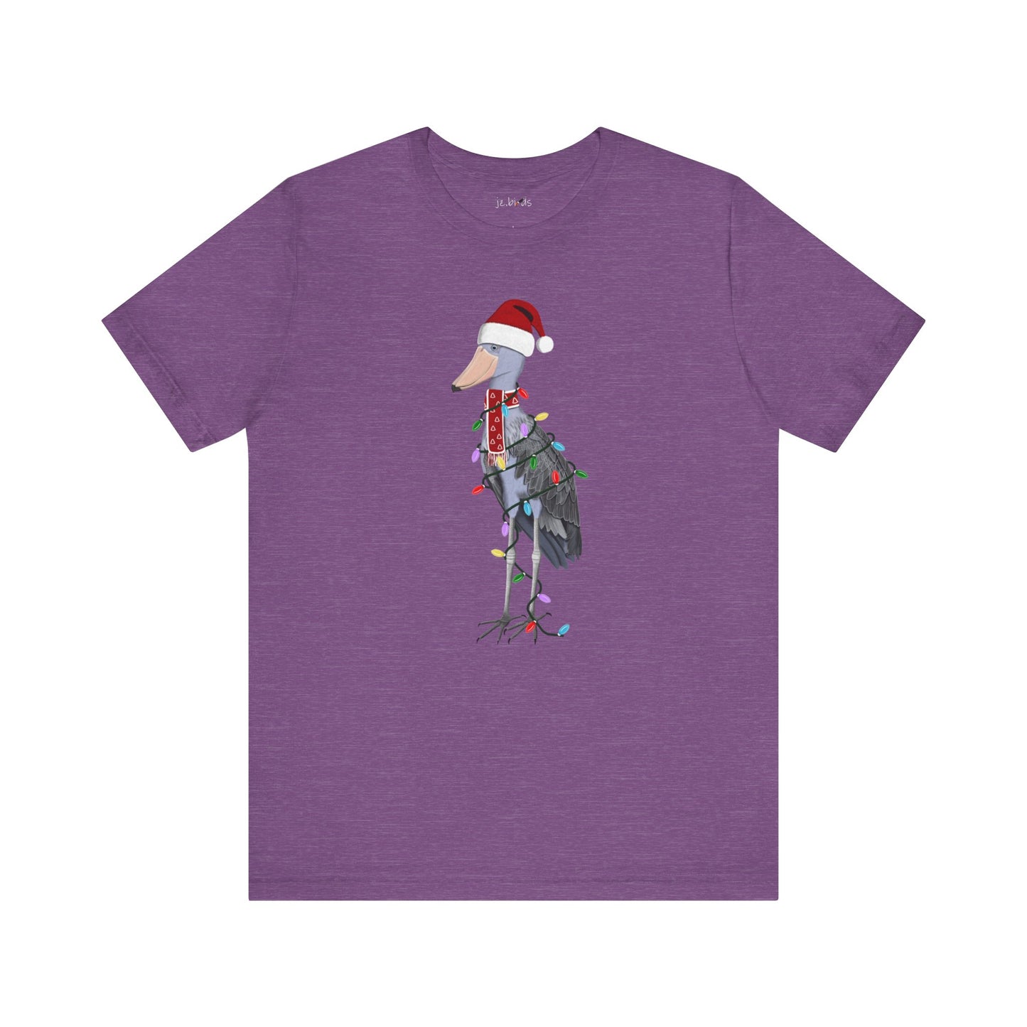 Shoebill with Fairy Lights Christmas Bird T-Shirt