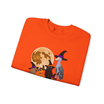 Oriole Robin Shoebill Rabbit with Cat and Bunny Halloween Bird Sweatshirt