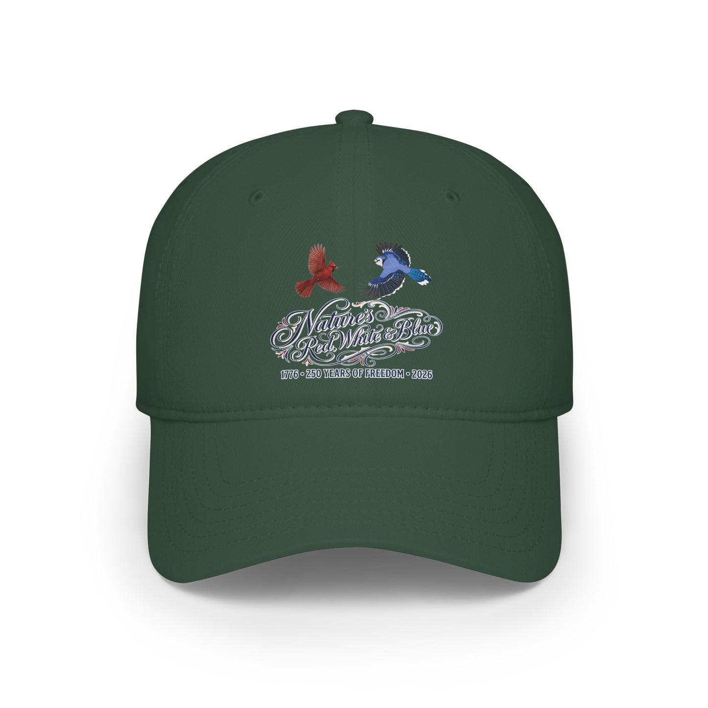 Nature's Red, White & Blue Baseball Cap | Blue Jay Cardinal USA 250 Edition | jz.birds