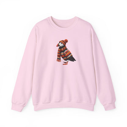 Puffin Winter Sweatshirt | Bird Watcher Crewneck | Unisex Songbirds Wearing Knit Gift for Bird Lovers