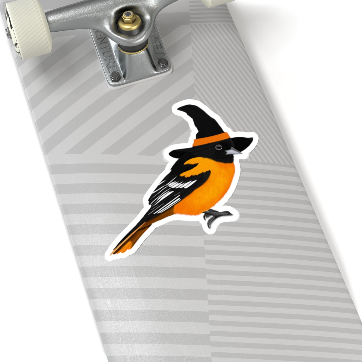 Baltiore Oriole Halloween Witch Hat Bird Sticker