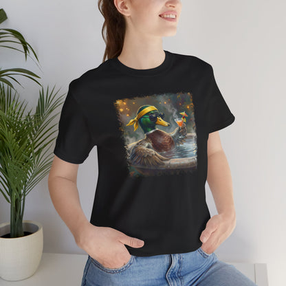 Funny Mallard T-Shirt | Bird with Sunglasses & Drink | Unisex Summer Tee
