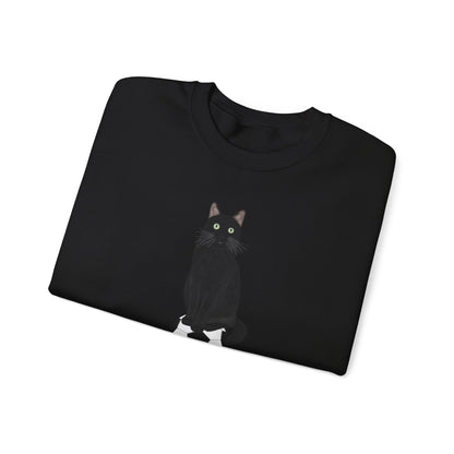 Black Cat with Soccer Cat Lover Sweatshirt