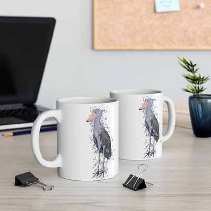 Shoebill Bird Ceramic Mug 11oz White - jz.birds