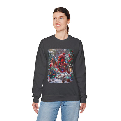 Northern Cardinal Christmas Sweatshirt – Tangled Lights Winter Crewneck