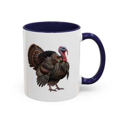 Thanksgiving Turkey Two-Tone Mug | Wild Turkey Bird Art Coffee Cup | Fall Gift