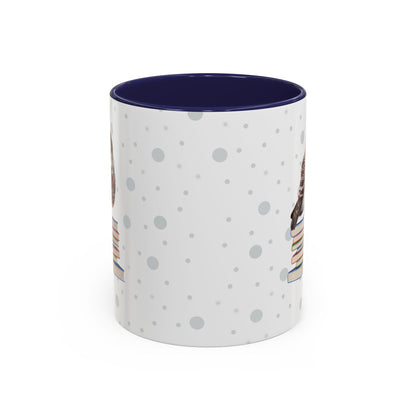 Cute Owl on Books Teacher Mug – Two-Tone Classroom Coffee Cup