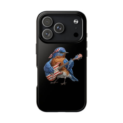 Bluebird with Guitar iPhone Case – Premium Tough Phone Cover Black
