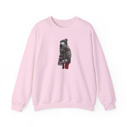 Grey Parrot Winter Sweatshirt | Bird Watcher Crewneck | Unisex Songbirds Wearing Knit Gift for Bird Lovers